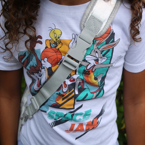 Silver iridescent cross body small backpack - Picture 2 of 2